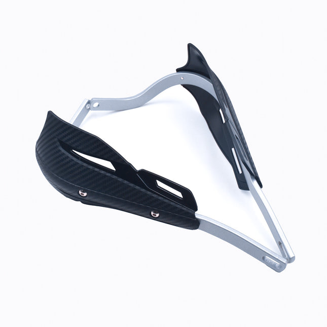 Professional Universal Motorcycle Handguards for Honda CC110 Cross Cub - Heavy Duty Aluminum Alloy Anti-Collision Brush Guards, Carbon Fiber Style Handlebar Protectors for Dirt Bikes and Off-Road Motorcycles - 1 Pair—Blue.