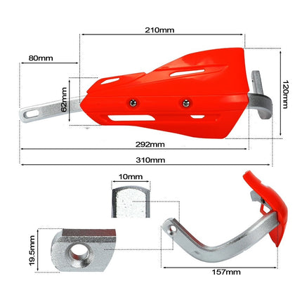 Professional Universal Motorcycle Handguards for Honda CC110 Cross Cub - Heavy Duty Aluminum Alloy Anti-Collision Brush Guards, Carbon Fiber Style Handlebar Protectors for Dirt Bikes and Off-Road Motorcycles - 1 Pair—Red.