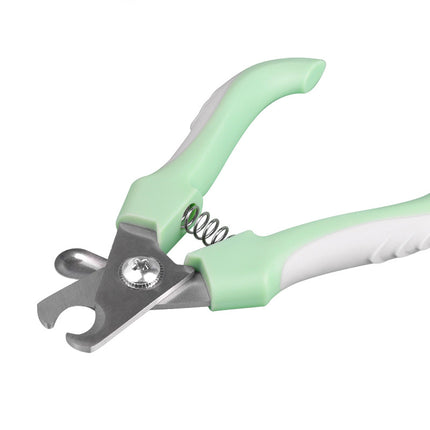 3 PCS Green Professional Pet Nail Clippers for Dogs and Cats - Sharp Stainless Steel Blades with Safety Guard and Anti-Splash Baffle - Ergonomic Non-Slip Handle for Safe and Easy Grooming.