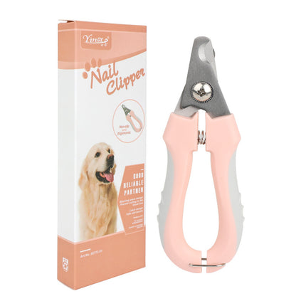 3 PCS Pink Professional Pet Nail Clippers for Dogs and Cats - Sharp Stainless Steel Blades with Safety Guard and Anti-Splash Baffle - Ergonomic Non-Slip Handle for Safe and Easy Grooming.