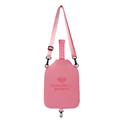 SA03 Pink Neoprene Pickleball Paddle Cover (racket not included)  - Protective Crossbody Bag with Adjustable Shoulder Strap and Fence Hook - Universal Lightweight Paddle Case for All Skill Levels.