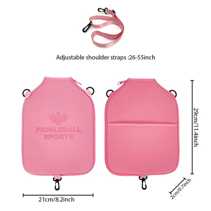 SA03 Pink Neoprene Pickleball Paddle Cover (racket not included)  - Protective Crossbody Bag with Adjustable Shoulder Strap and Fence Hook - Universal Lightweight Paddle Case for All Skill Levels.