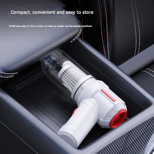 White 3-in-1 Vacuum Cleaner with Blowing, Suction, and Dust Extraction - USB Rechargeable, 2 x 2000mAh Batteries.