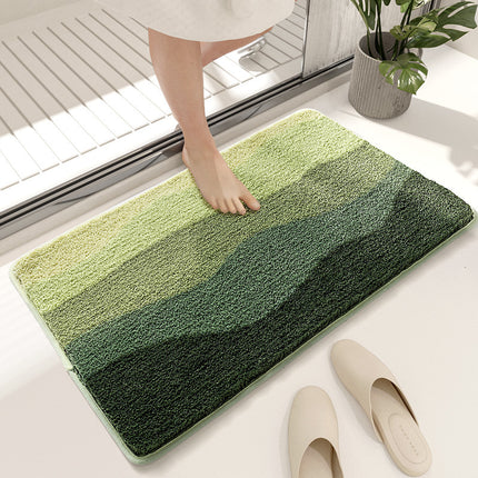 Green Bath Mat - Super Absorbent, Non-Slip Bathroom Floor Mat - 50x80cm.