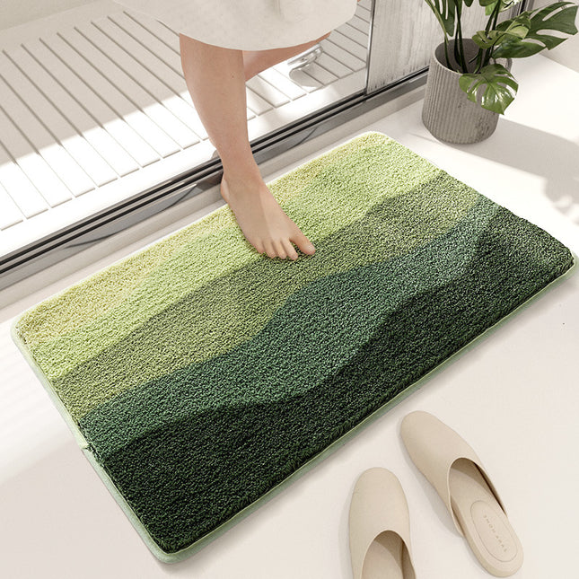 Green Bath Mat - Super Absorbent, Non-Slip Bathroom Floor Mat - 50x80cm.