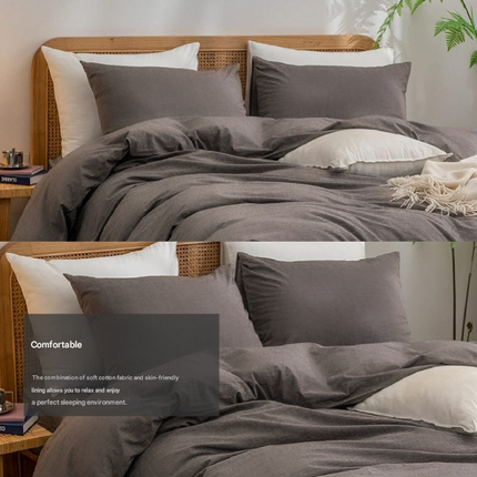 Pink 1.8m (Duvet Cover 180*220cm) Luxurious Soft Brushed Microfiber 4-Piece Bedding Set - Pure Color Double Bed Duvet Cover with Fitted Sheet.