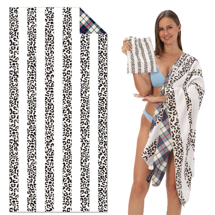 TW1 - Double-Sided Printed Beach Towel - Soft Microfiber - 100x180cm.