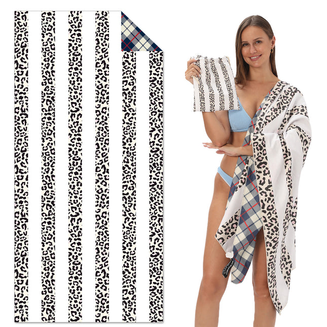 TW1 - Double-Sided Printed Beach Towel - Soft Microfiber - 100x180cm.