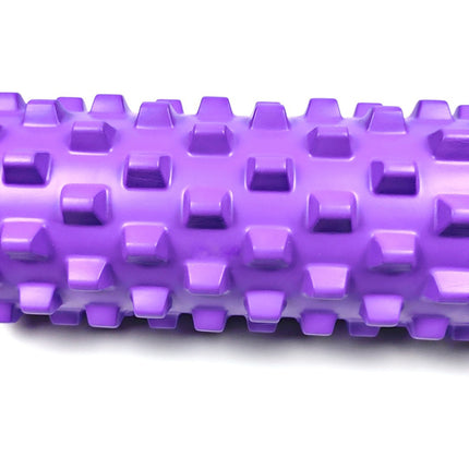 Black Solid Yoga Foam Roller 45cm -Colorful Wolf Tooth Design Muscle Relaxation Massage Stick for Fitness and Sports.