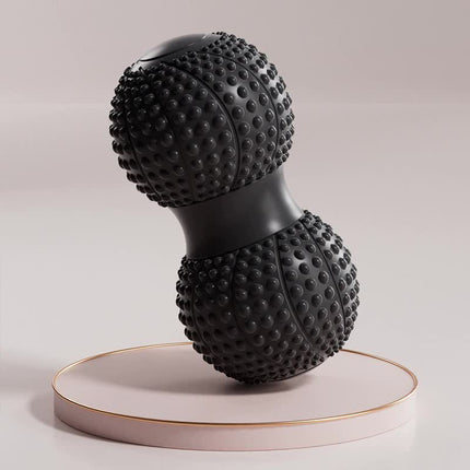 Black 2pcs Fascia Ball Foot Arch Massager Peanut Ball for Muscle Relaxation, Deep Tissue Release, Yoga Massage 6.5*6.5*13CM.