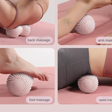 Black 2pcs Fascia Ball Foot Arch Massager Peanut Ball for Muscle Relaxation, Deep Tissue Release, Yoga Massage 6.5*6.5*13CM.