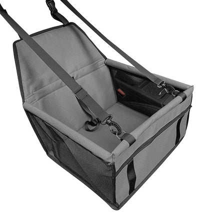 Dark Gray Portable Pet Car Seat for Dogs and Cats - Adjustable Car Seat Cover, Pet Travel Car Carrier with Safety Belt.