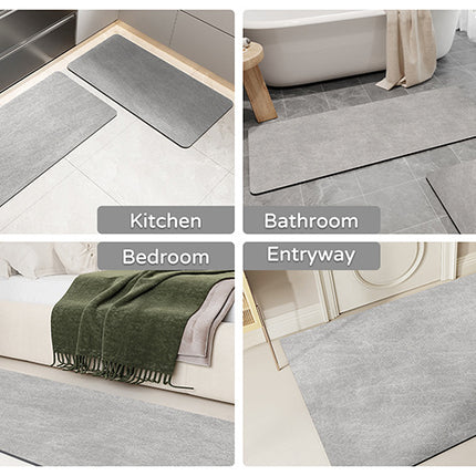 2 pcs Oval dark Beige Quick-Dry Absorbent Non-Slip Bath Rug for Bathroom, Kitchen & Entryway 40x60cm.