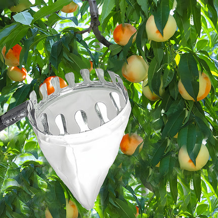 Telescoping Fruit Picker - Apple, Peach, Persimmon Harvesting Tool with Collection Bag, High Reach Fruit Catcher 2m.
