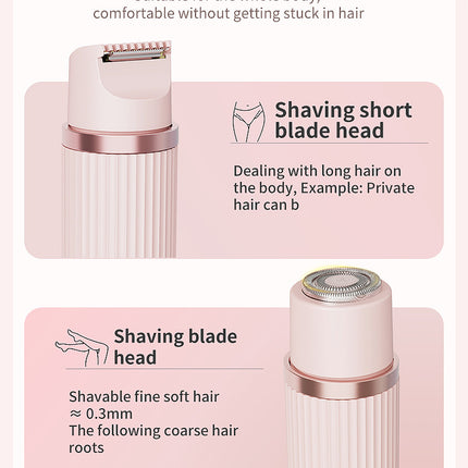 Purple Women's Double-Headed Electric Shaver - Painless Hair Remover & Trimmer.