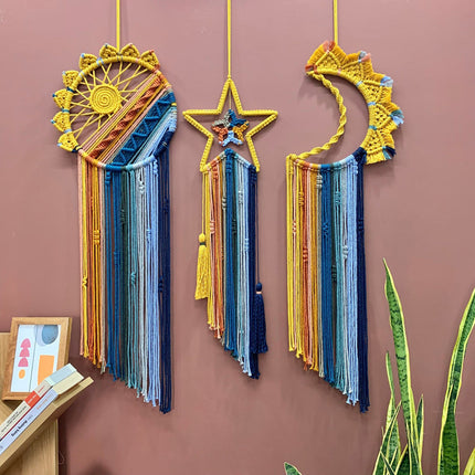 Colorful Tassel Dream Catcher - Bohemian Style Wall Decor (Sun).