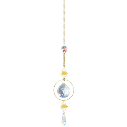 (Style 1) 4 pcs Crystal Wind Chimes-Sun Catcher Star Moon Dream Catcher for Window 30cm.