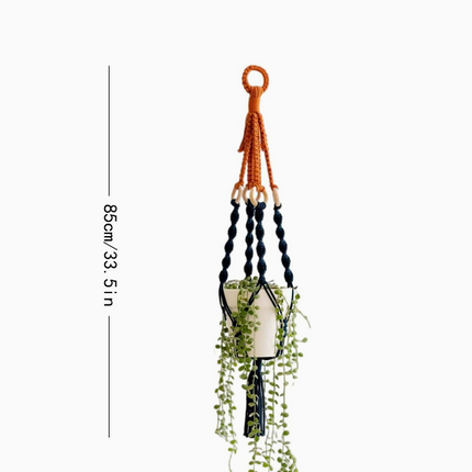 3 pcs Handwoven Plant Hanger-Cotton Rope Hanging Planter with Wooden Rings.