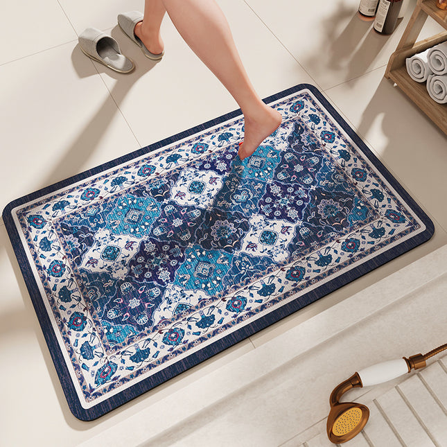 Non-Slip Diatomaceous Earth Bath Mat - Quick-Dry, Durable Toilet Rug 50x80cm.