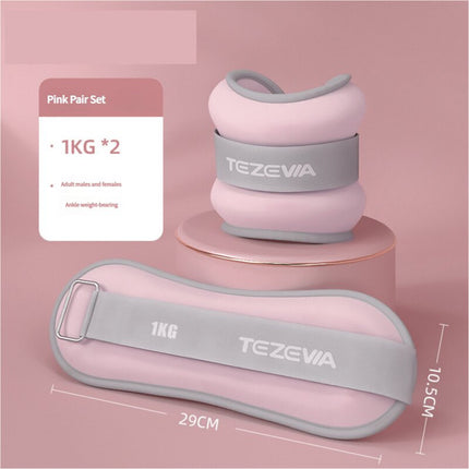 Pink Adjustable Weighted Leg & Wrist Sandbag Set – 1kg Each for Fitness, Running, and Dance Training.