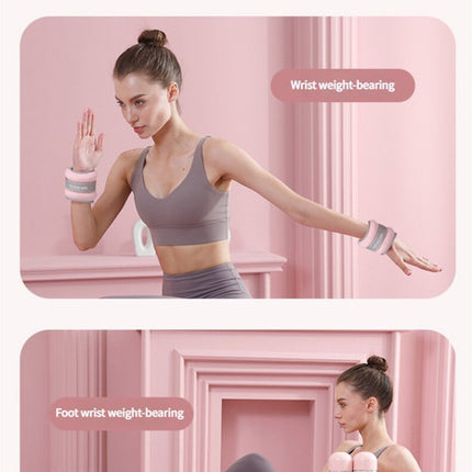 Pink Adjustable Weighted Leg & Wrist Sandbag Set – 1kg Each for Fitness, Running, and Dance Training.