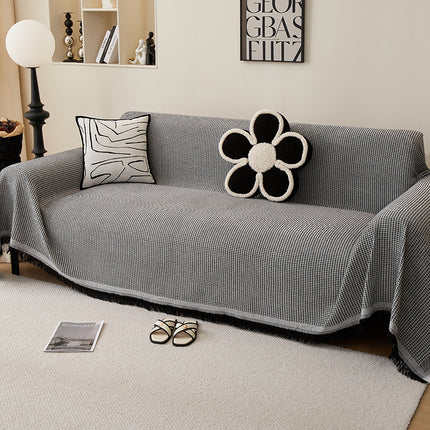 180*340CM Black Premium Polyester Sofa Throw Blanket, Multi-Seasonal Use, Sofa Protector.