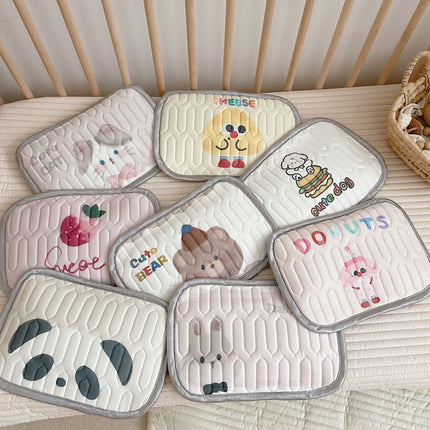 Cheese Pattern 2 Piece Set Kids Cooling Pad Set - 60x120cm Cartoon Latex Mattress Protector,  Pillow.