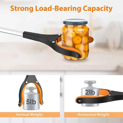 Red Foldable Grabber Tool with Silicone Non-Slip Claws - Ideal for Litter Picking, Outdoor Use, and Household Cleaning.