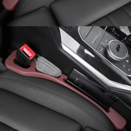Black Car Seat Gap Filler – 2 Pieces Car Interior Storage Organizer for Front Seat Seam.
