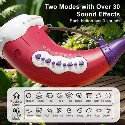 Yellow Interactive Animal Sound Whistle Horn for Kids – Lung Capacity Training and 30+ Sound Effects Toy.