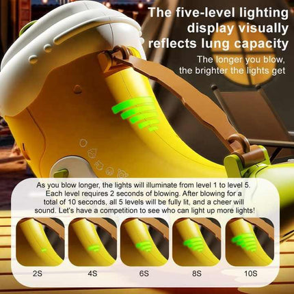 Yellow Interactive Animal Sound Whistle Horn for Kids – Lung Capacity Training and 30+ Sound Effects Toy.
