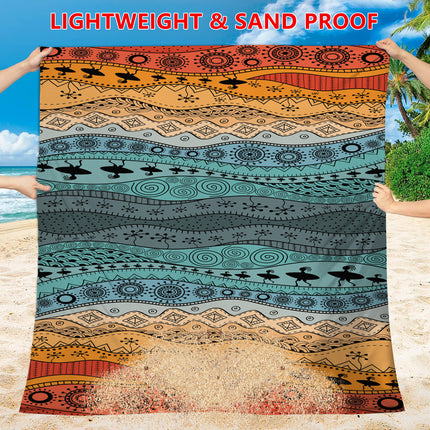 Style STD-001-12 Colorful Quick Dry Beach Mat Sand Proof Waterproof Outdoor Picnic Blanket - Compact & Lightweight.