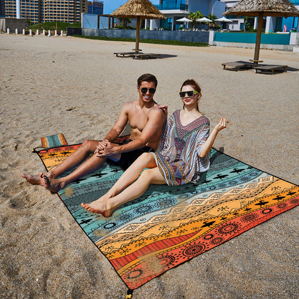 Style STD-001-12 Colorful Quick Dry Beach Mat Sand Proof Waterproof Outdoor Picnic Blanket - Compact & Lightweight.