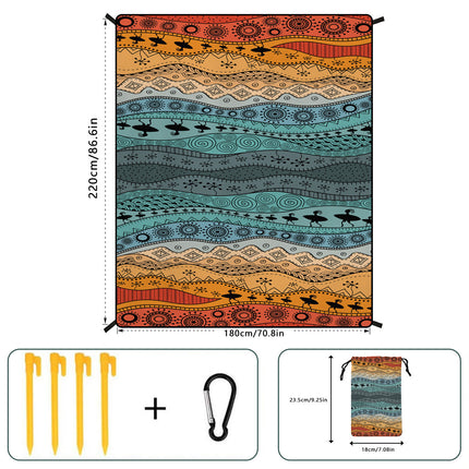 Style STD-001-17 Brown Quick Dry Beach Mat Sand Proof Waterproof Outdoor Picnic Blanket - Compact & Lightweight.