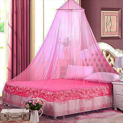 Pink Hanging Princess Bed Canopy Mosquito Net - Dome Bedding for Dorm Rooms & Bedrooms (Fits ≤1.5m Beds).