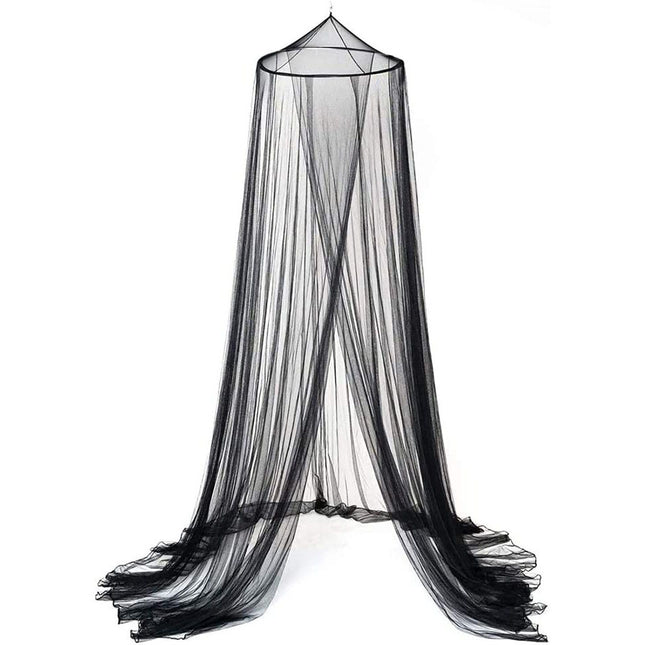 Black Hanging Princess Bed Canopy Mosquito Net - Dome Bedding for Dorm Rooms & Bedrooms (Fits 1.5m-1.8m Beds).