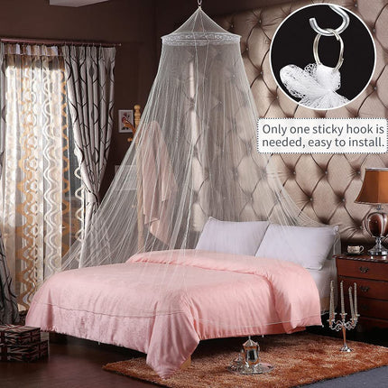 Black Hanging Princess Bed Canopy Mosquito Net - Dome Bedding for Dorm Rooms & Bedrooms (Fits 1.8m-2m Beds).