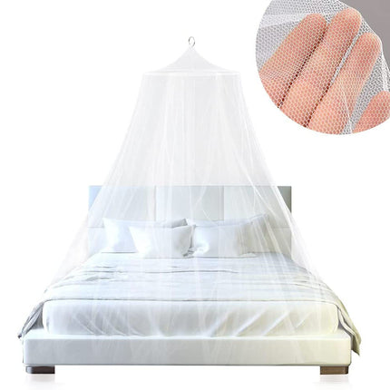 White Hanging Princess Bed Canopy Mosquito Net - Dome Bedding for Dorm Rooms & Bedrooms (Fits 1.8m-2m Beds).