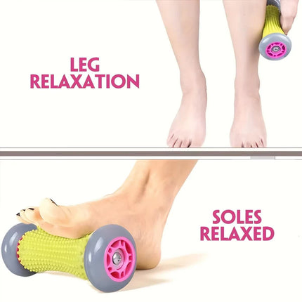 Grey And Black Foot Massage Roller - Plantar Fasciitis & Muscle Relief Tool.