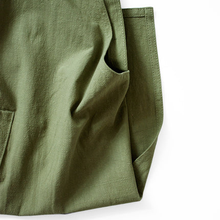 Black Cotton Linen H-Back Apron - Solid Color Kitchen Cooking Apron with Pocket.