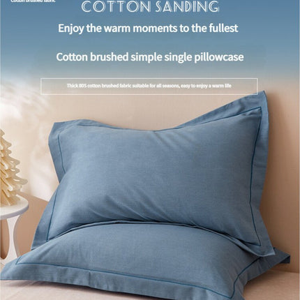 Dark Purple Pure Cotton Flannel Pillowcase Set - Soft, Thickened, Solid Color (Pair, 48x74cm).