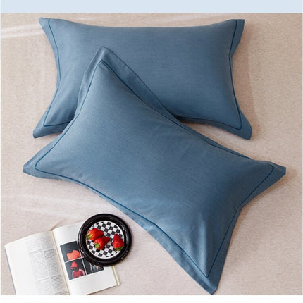Dark Purple Pure Cotton Flannel Pillowcase Set - Soft, Thickened, Solid Color (Pair, 48x74cm).