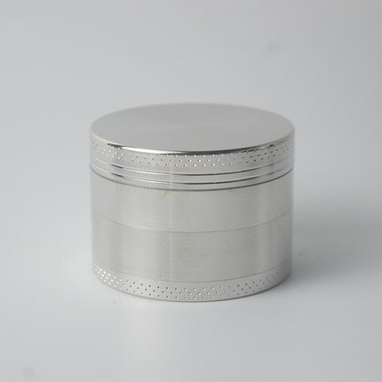 Silver Premium 4-Layer Zinc Alloy Herb Grinder - Magnetic Lid & Fine Grinding, 63mm, 162g.