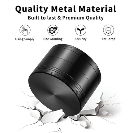Silver Premium 4-Layer Zinc Alloy Herb Grinder - Magnetic Lid & Fine Grinding, 63mm, 162g.