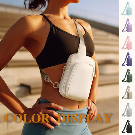 White Trendy Waterproof Sling Bag - Lightweight Crossbody Chest Pack, Adjustable Strap.
