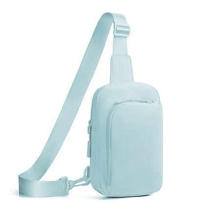 Light Blue Trendy Waterproof Sling Bag - Lightweight Crossbody Chest Pack, Adjustable Strap.