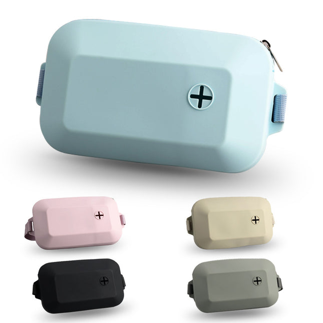 Blue Silicone Pet Treat Pouch for Dog Training - Portable Waist Bag with Waste Bag Holder.