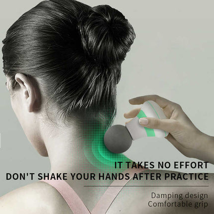 2 Pcs Grey And Green Mini Massage Gun - 6-Speed Muscle Relaxer, USB Rechargeable, Portable Fascia Massager for Home Use.