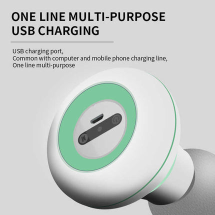 2 Pcs Grey And Green Mini Massage Gun - 6-Speed Muscle Relaxer, USB Rechargeable, Portable Fascia Massager for Home Use.