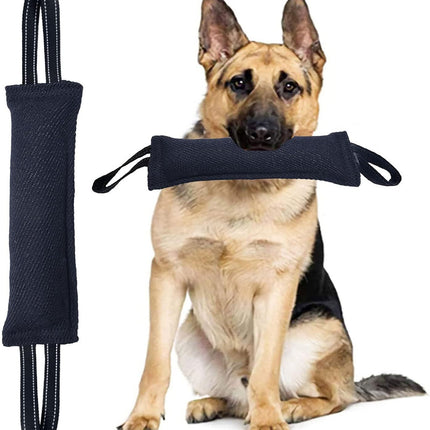 Black Durable 2-Pack Tug-of-War Dog Training Toy - Tear-Resistant, Safe & Interactive for All Breeds.